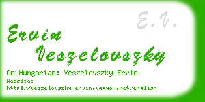 ervin veszelovszky business card